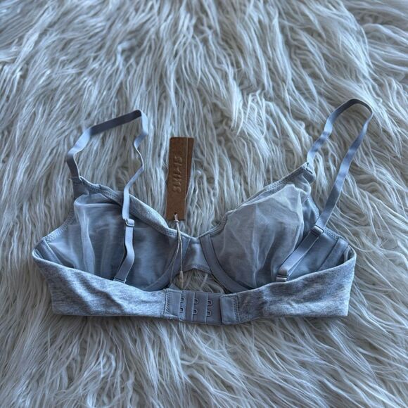 Skims Cotton Jersey T-shirt Bra Light Heather Grey Size 30D - Picture 5 of 7